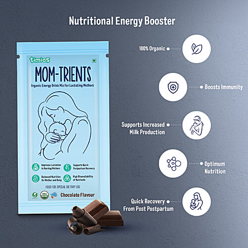Timios Mom-Trient Organic Energy Drink Mix - For Lactating Mothers, 100 g (Pack of 5) 