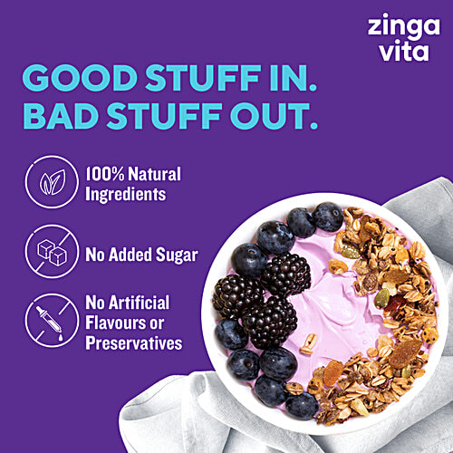 Zingavita Toasted Oats Muesli With 25% Berries, Nuts & Seeds - No Added Sugar, 375 g  