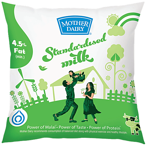 Buy Mother Dairy Standardised Milk Pasteurised, 4.5 Fat Min