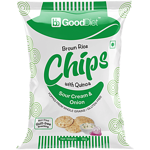 bb Gooddiet Quinoa Brown Rice Chips - Sour Cream & Onion, 30 g  