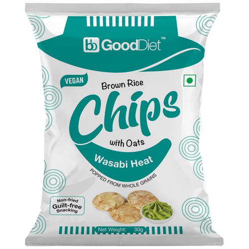 GoodDiet Brown Rice Chips With Oats - Wasabi Heat, Guilt-free Snacking, 30 g  