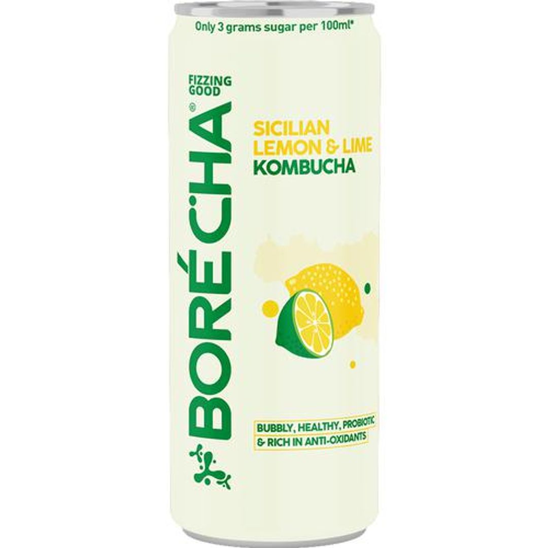 Borecha Sicilian Lemon & Lime Kombucha - Probiotic, 330 ml 