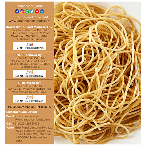 Long&Short Whole Wheat Spaghetti Pasta - High Fiber, No Maida, Healthy, 250 g  High Fibre
 Wholesome and Nutritious