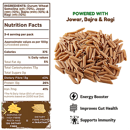 Buy Long&Short High Fibre Pasta With Multigrain, Whole Wheat, Energy
