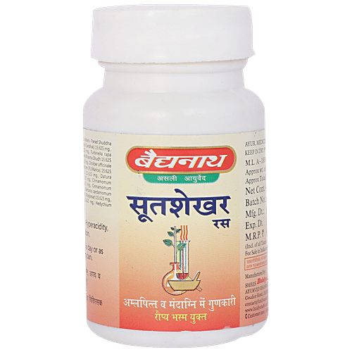 Baidyanath Sutshekhar Ras Tablet - Useful in Hyperacidity & Indigestion, 40 pcs  