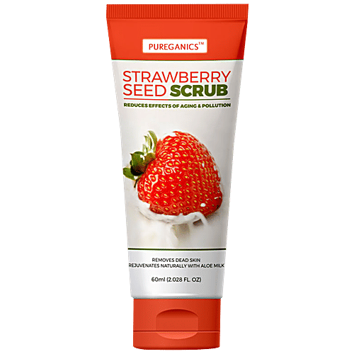 Buy PUREGANICS Strawberry Seed Scrub Buffs Exfoliating, Removes Dead