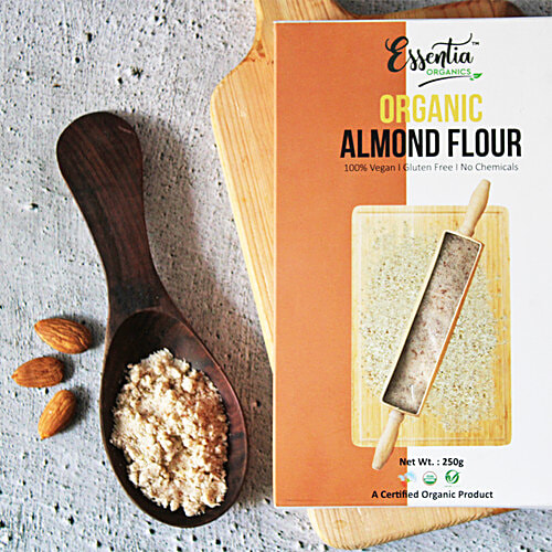 Essentia Organics Organic Almond Flour - Vegan, Gluten Free & No Chemicals, 250 g  