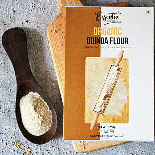 Essentia Organics Organic Quinoa Flour - Vegan, Gluten Free & No Chemicals, 250 g