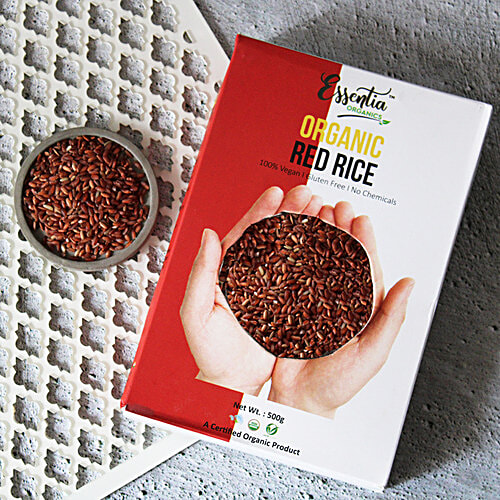 Essentia Organics Organic Red Rice - Vegan, Gluten Free & No Chemicals, 500 g  