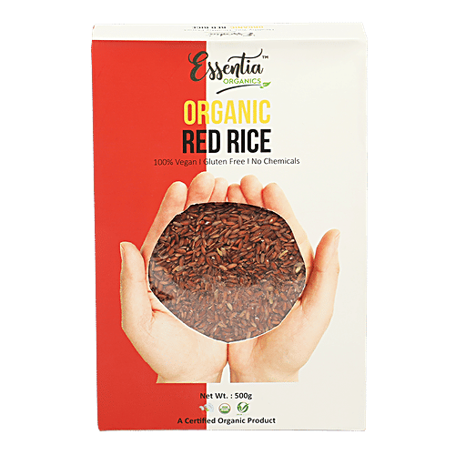 Essentia Organics Organic Red Rice - Vegan, Gluten Free & No Chemicals, 500 g  