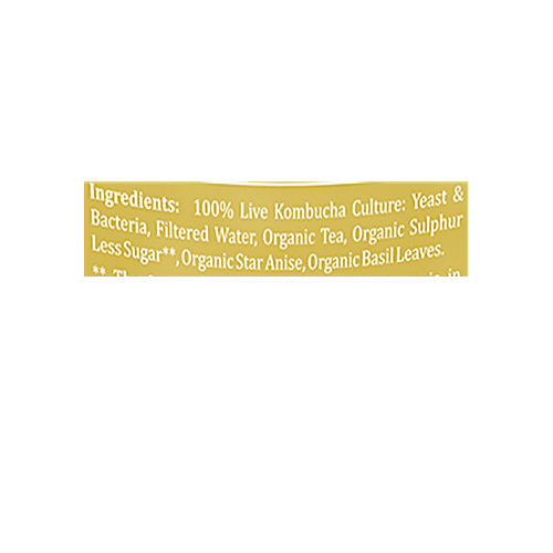 Healthy Gut Kombucha Natural Drink - With Star Anise & Basil, Vegan, Gluten Free, 330 ml  