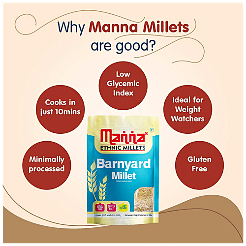Manna Barnyard Millet / Khira / Swank / Kuthiraivally / Udalu / Kodisama / siridhanya, 1 kg  