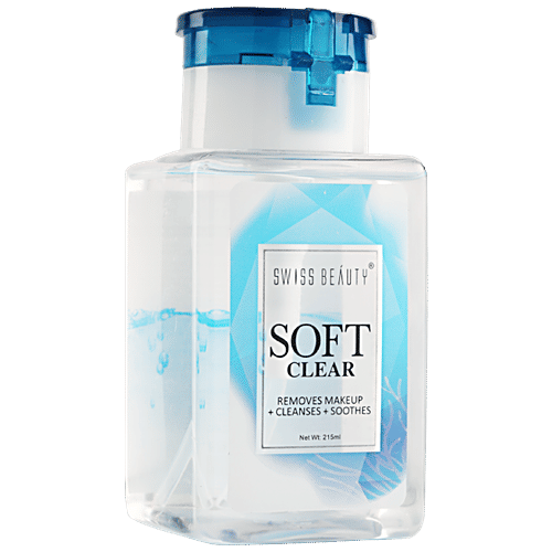Swiss Beauty Soft Clear Makeup Remover - SB-12, Cleanses & Soothes, 215 ml  
