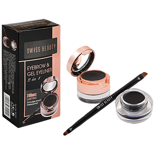 Swiss Beauty Eyebrow & Gel Eyeliner 2 In 1, 7 g Black 