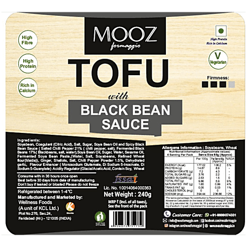 Mooz Tofu With Black Bean Sauce, 240 g  High Protein
 Rich in Calcium
 Vegetarian Protein