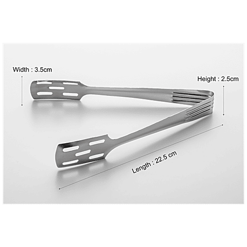 Elephant  Steel Chimta/Chipya/Tong - For Frying/Cooking/Serving, 22 cm, 1 pc  