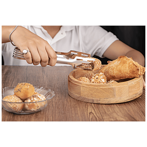 Elephant  Steel Chimta/Chipya/Tong - For Frying/Cooking/Serving, 22 cm, 1 pc  