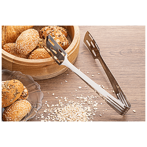 Elephant  Steel Chimta/Chipya/Tong - For Frying/Cooking/Serving, 22 cm, 1 pc  