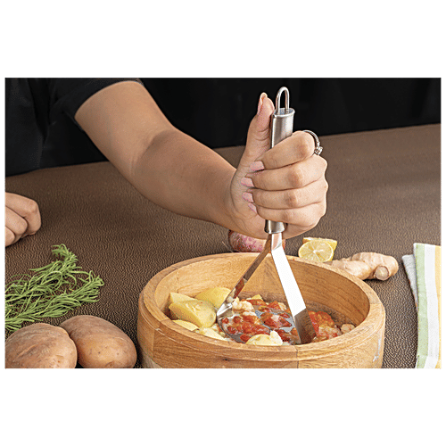 Elephant  Steel Potato/Vegetable Masher - Round, 25.5 cm, 1 pc  