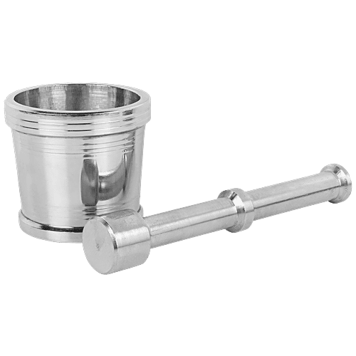 Elephant  Khalbatta/Mortar & Pestle Set/Okhli Musal - Steel, 17 cm, 1 pc  