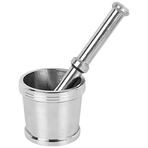 Elephant  Khalbatta/Mortar & Pestle Set/Okhli Musal - Steel, 17 cm, 1 pc  