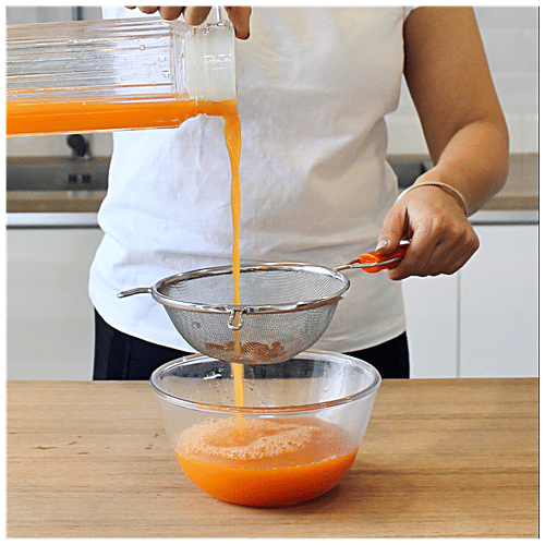 Elephant  Soup/Juice Strainer With Red Handle - Steel, 12 cm, 1 pc  