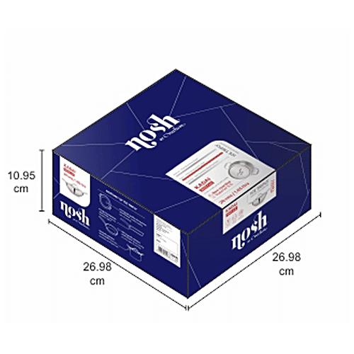 Nosh by Neelam Tri Ply Stainless Steel Kadai - 3 Layer, Induction Base, 20 cm, Lid Included, 1.65 l  