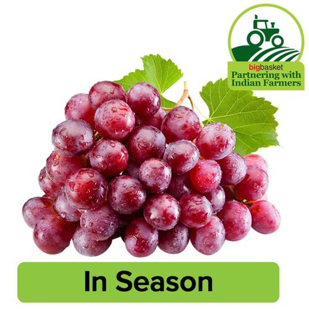 Fresho Crimson Grapes - Seedless, 1 pack (approx. 500 g) 