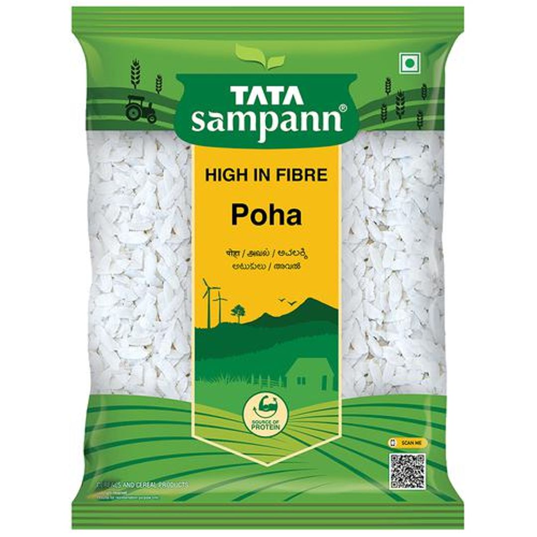 Tata Sampann High in Fibre Poha(Thick), 1 kg Pouch