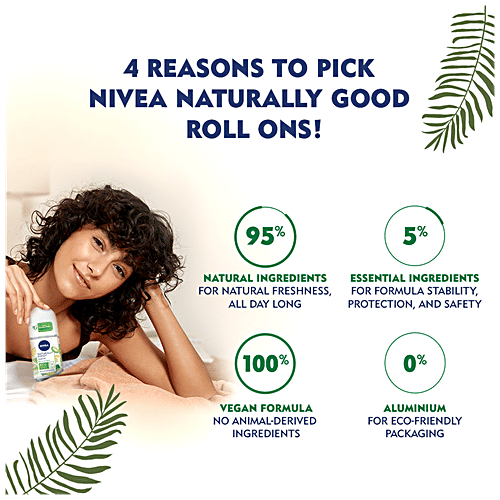 Nivea Naturally Good Deodorant Roll On - Bio Aloe Vera With Natural Fresh Skin Feel, 50 ml  