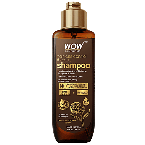 Wow Skin Science Hair Loss Control Therapy Shampoo - Repairing & Reviving Care, pH Balanced, 100 ml  