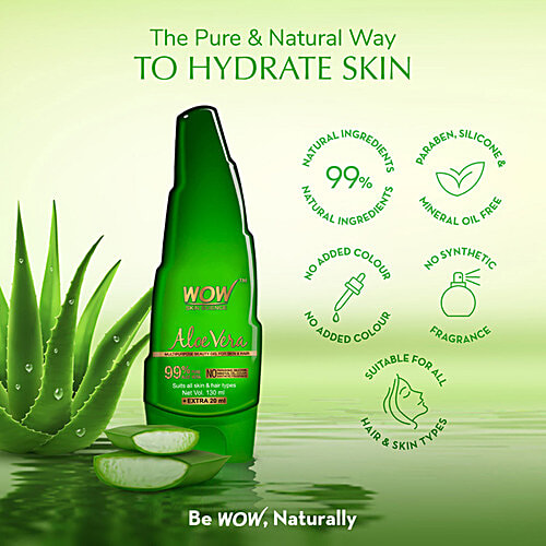 Wow Skin Science Aloe Vera Gel - Multipurpose For Skin & Hair, 60 ml  