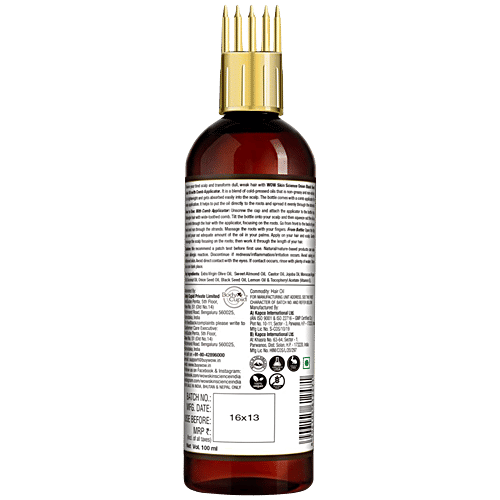 Wow Skin Science Onion Black Seed Hair Oil - For Silkier & Strong Hair, Non-Sticky, Non-Greasy, No Mineral Oil, No Silicones, 100 ml  