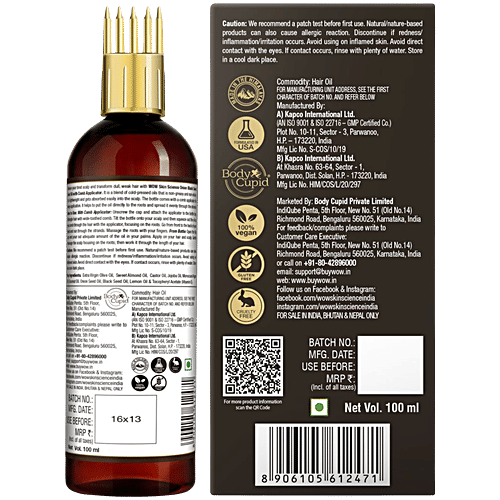 Wow Skin Science Onion Black Seed Hair Oil - For Silkier & Strong Hair, Non-Sticky, Non-Greasy, No Mineral Oil, No Silicones, 100 ml  