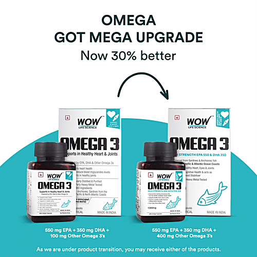 Buy Wow Skin Science Omega3 1300mg Capsules with Fish oil EPA + DHA