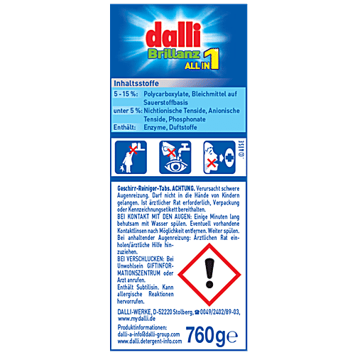 Buy Dalli Dishwasher Tablets Brillanz All In One Automatic, XXL