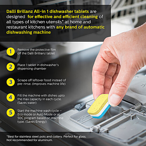 Buy Dalli Dishwasher Tablets Brillanz All In One Automatic, XXL