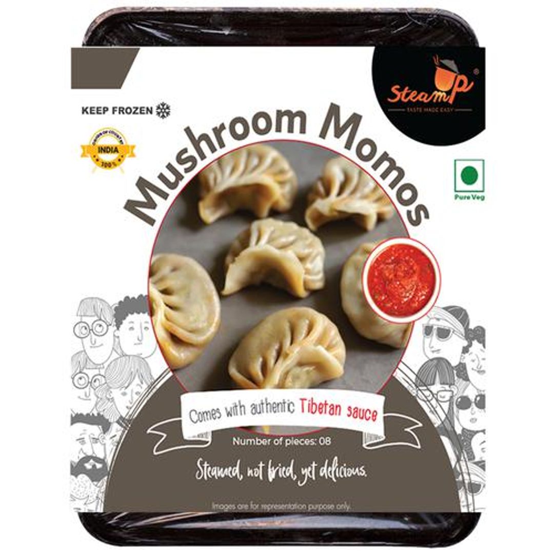 SteamUp EasyCook Mushroom Momos With Tibetan Sauce, 225 g 