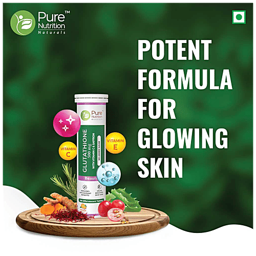 Pure Nutrition  Glutathione 500 mg tablets For Healthy Glowing Skin, 15 pcs  