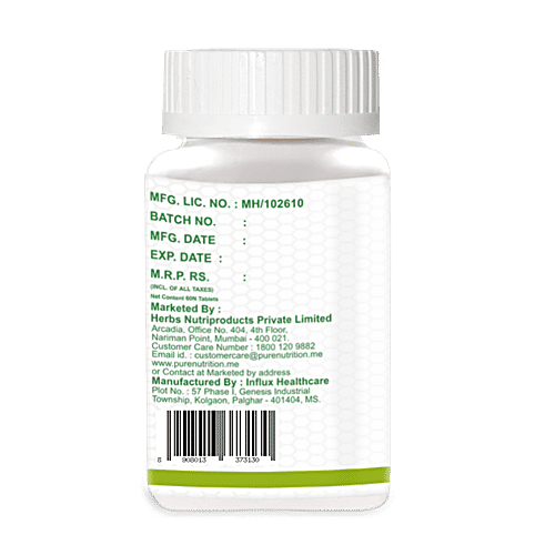 Pure Nutrition Triphala Tablet - With Haritaki, Bibhitaki & Amalaki, Helps Boost Immunity, 60 pcs