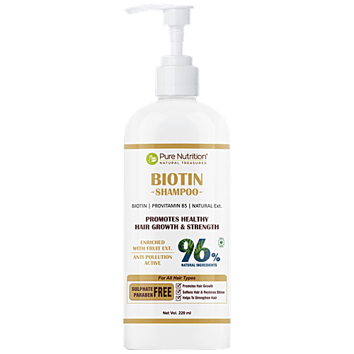 Pure Essence Biotin Shampoo - Promotes Healthy Hair Growth & Strength, 220 ml  