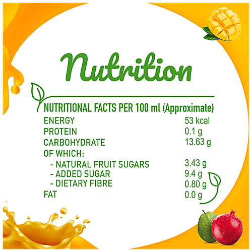 B Natural Mixed Fruit+ Juice, With Green Coffee Extract - Rich In Vitamin C & Fibre, Indian Fruit & 0% Concentrate, 1 L