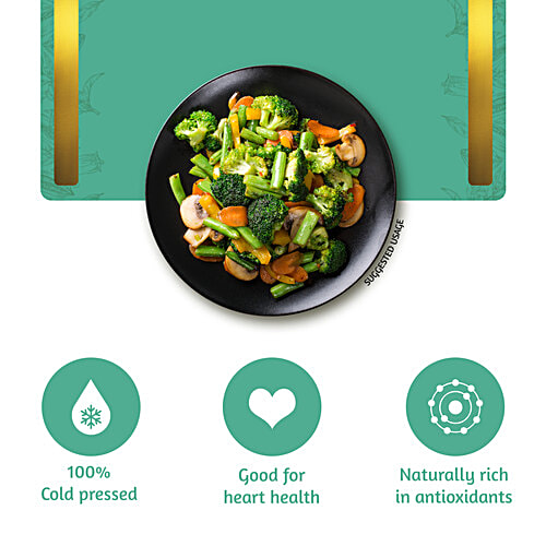 Dabur Cold Pressed Sesame (Gingelly/Til) Cooking Oil, Perfect Blend of Health, Taste & Aroma, Promotes Heart Health & Lowers Cholesterol Levels, 1 L  