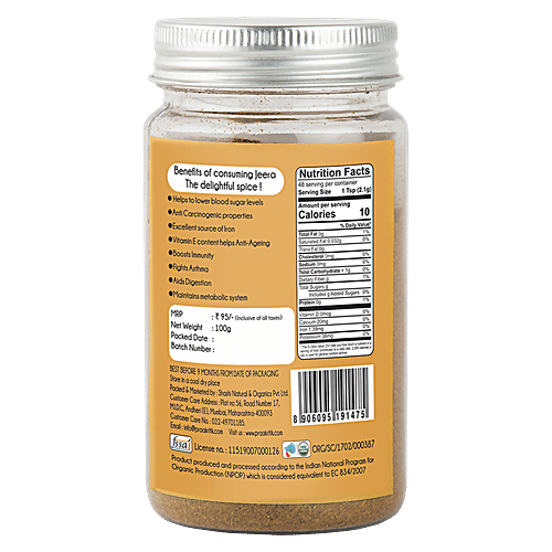 Buy Praakritik Organic Jeera Powder Rich In Vitamin E & Antioxidants