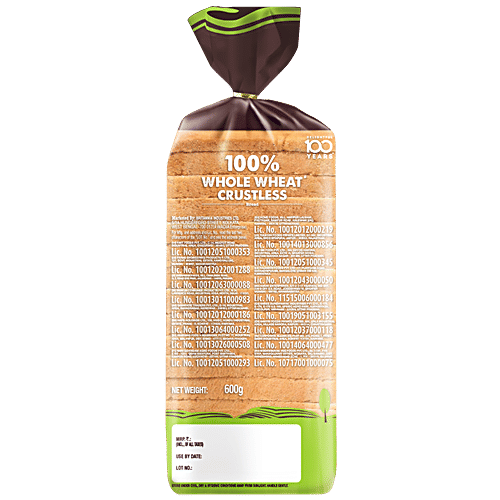 Buy Britannia Whole Wheat Bread 100 Crustless, Rich In Dietary Fibre Online at Best Price of