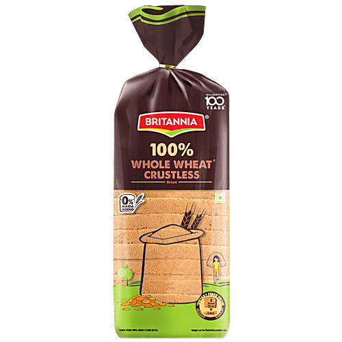 Buy Britannia Whole Wheat Bread 100 Crustless, Rich In Dietary Fibre Online at Best Price of