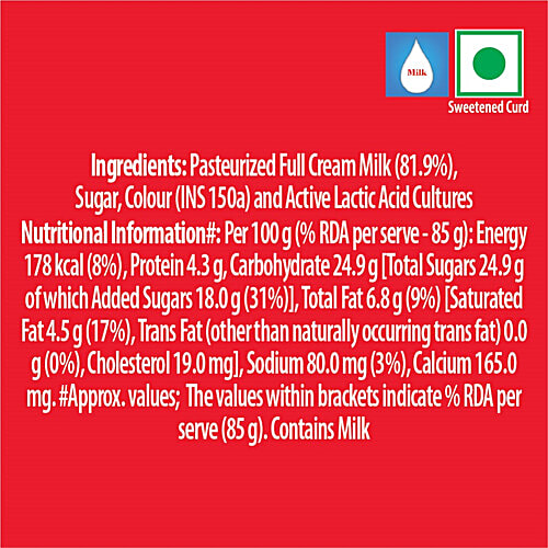 Buy Aashirvaad Svasti Mishti Doi Made With Full Cream Milk, No Added