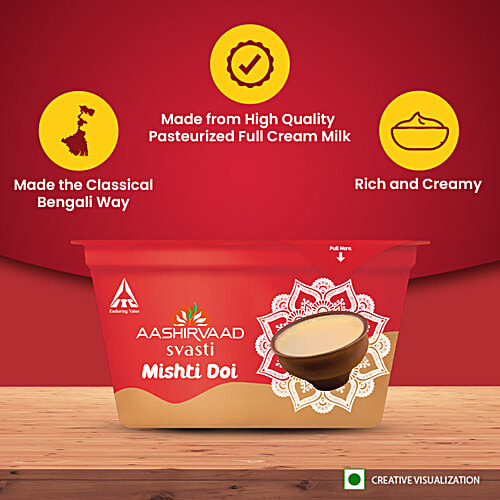 Aashirvaad Svasti Mishti Doi, 80 g Made With Full Cream Milk, No Added Preservatives