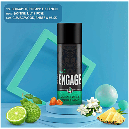 Engage Ocean Zest Bodylicious Deo Spray - For Men, 150 ml  Citrus & Aquatic, Skin Friendly