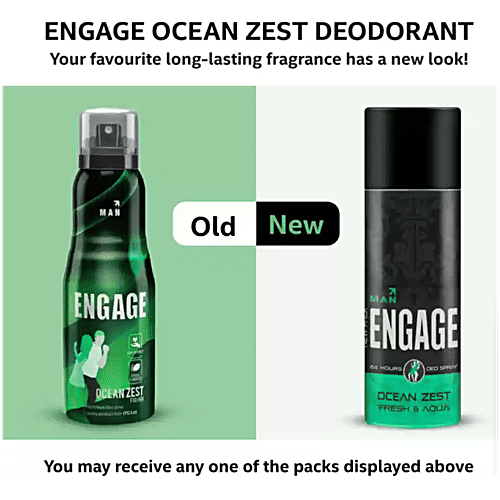 Engage Ocean Zest Bodylicious Deo Spray - For Men, 150 ml  Citrus & Aquatic, Skin Friendly